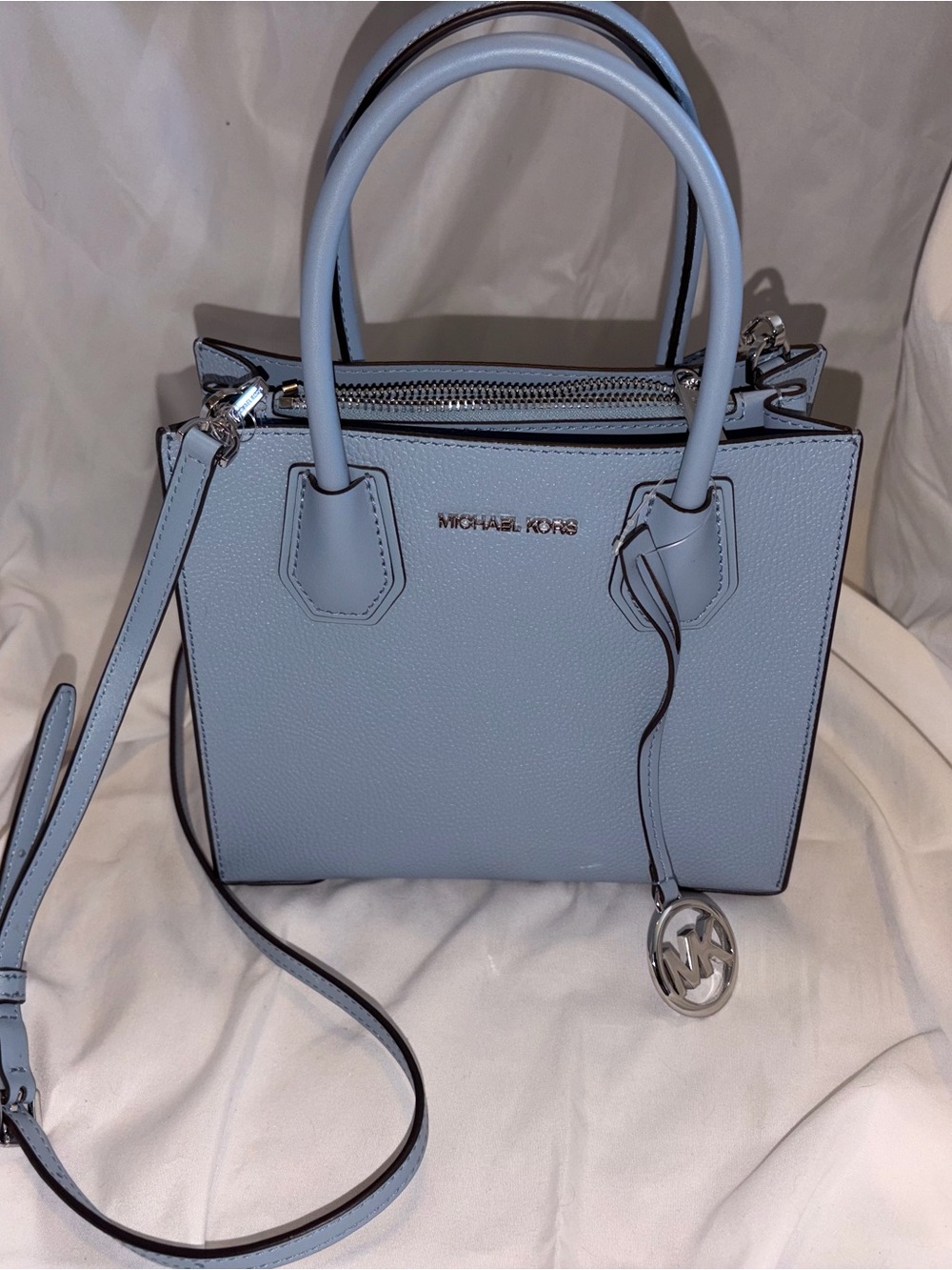 Michael Kors Light Blue Leather Satchel